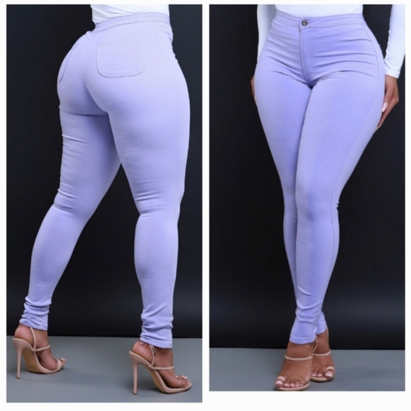 New Super Swank High Waist Stretchy Jeans XL/1X Lavender - Picture 1 of 1